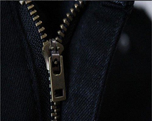 Casual Mens Punk Skinny Black Denim Jeans Trousers with Zippers3