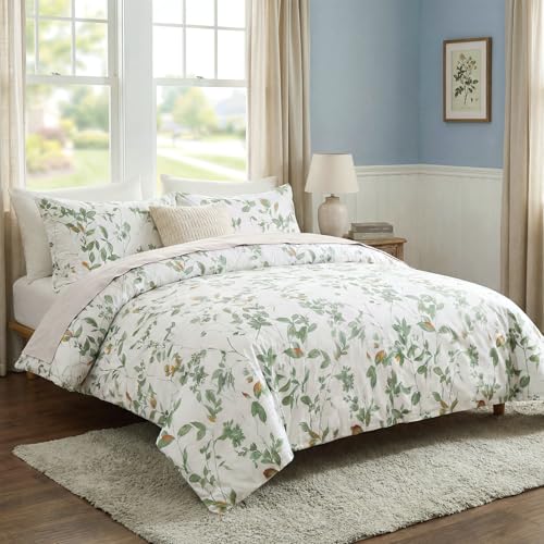 Edredón floral de algodón 100% Queen para una cama de lujo reversible 3