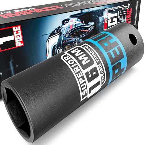 Image of 1 /2 inch Drive Impact Socket, 16 mm Deep Socket, Metric, 6 Point, CR-V, for Automotive Maintaince, Mechanical Equipment Maintaince