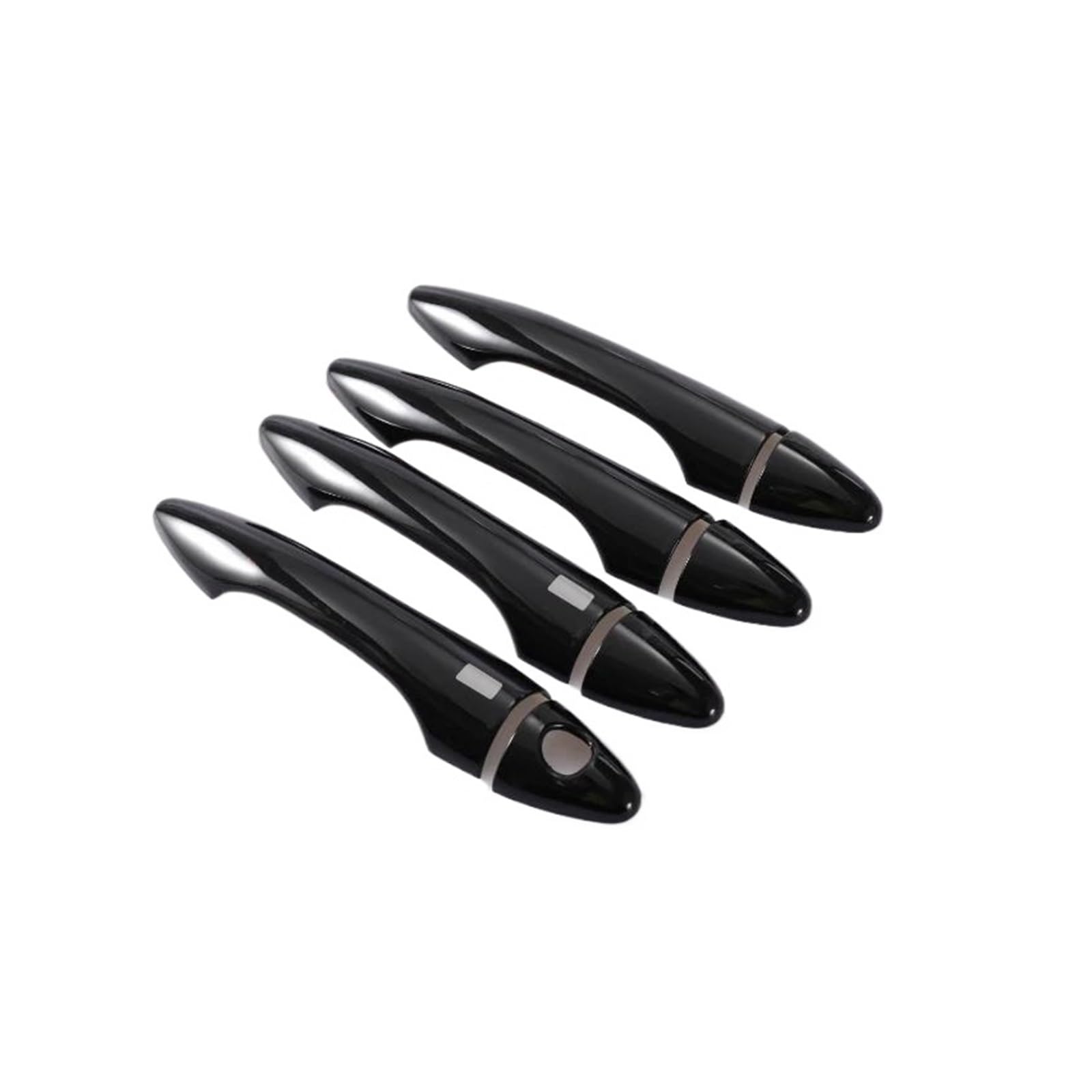 Hrqctim B-Handle 2Button Carbon Fiber Gloss Black Chrome Car Door Handle Cover Bowl Sticker For Hyundai For Tucson Ix35 2009-2014(B-Handle 2Button)