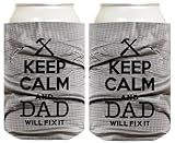 Funny Beer Coolie Keep Calm Dad Will Fix It Father's Day Gift for Dad or Grandpa 2 Pack Can Coolie Drink Coolers Coolies Duct Tape