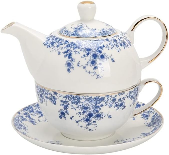 TLTDSMYF Classic Flower Teapot for Mother and Child, Ceramic Cup and Plate for Office and Household, Afternoon Tea Set