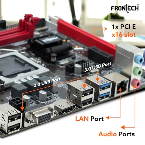 FRONTECH H110 Chipset Motherboard with 2xDDR4 RAM Slots LGA1151 Supports 6/7/8th (SKYlake), 14nm CPUs Processors | 2xUSB 3.0, 4xUSB 2.0 | 4xSATA... - Image 3