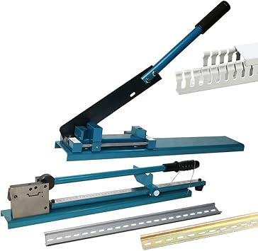 Rail Cutter Tool for Aluminium Trunking - Manual Din Rail Cutter with 50CM Ruler for Precise Cuts, Double Groove Cutting Machine for Slotted Aluminium