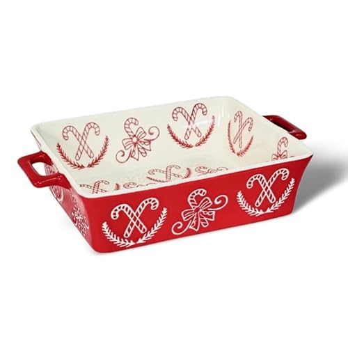 グラタン皿 セラミック レクタンギュラー ディッシュ 多機能 耐熱 オーブントースター 両手持ち サービングトレイ 大型ラザニアパン ベーキングトレイ クリスマス 調理用品 電子レンジ・食洗機・オーブン対応 日常使い 家庭用 レストラン用 (8.5インチ(