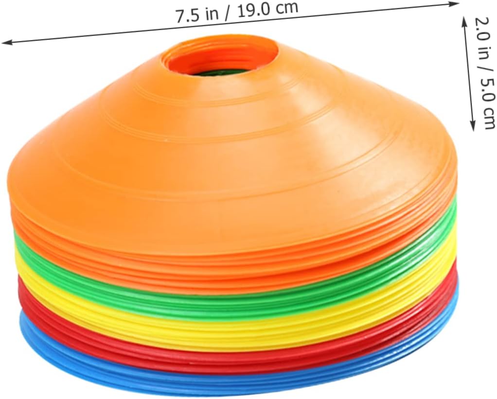 1 Set Plastic Soccer Training Cones with Stand Brightly Colored Football Training Tools for Drills Agility and Sports Practice Includes Yellow Green Blue Cones