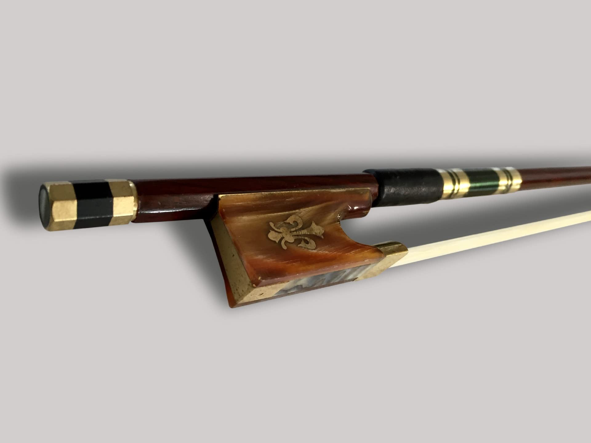 FLFL Hochwertiger Geigenbogen, Geschnitzter Eingelegtes Brasilianisches Holz-Pferdeschwanz Geigenbogen voller Größe (Color : 3/4)