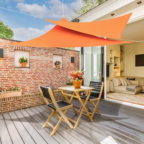 jarolift Sonnensegel Dreieck Gleichschenklig, Wasserabweisend, Sonnenschutz Sichtschutz für Terrasse Garten Balkon, Polyestergewebe 360 x 360 x 360 cm, Orange