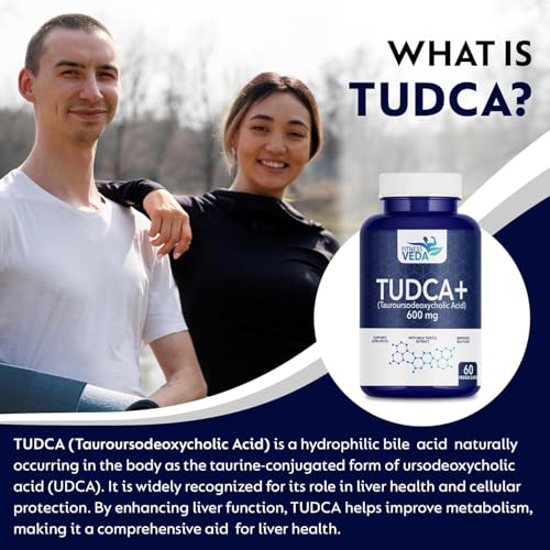 Image of TUDCA 600mg Liver Support Supplement with Milk Thistle - 60 Capsules for Detox & Bile Flow - Supports Liver Health & Cleansing