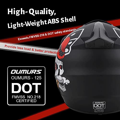 Image of OUMURS Adult Motocross Dirt Bike Helmet with Goggles, Gloves & Mask Dirt Bike ATV Helmet for Unisex-Adult Men Women Adjustable Sun Visor DOT /FMVSS-218 Off-Road Motorcycle Helmet UTV Helmet Downhill