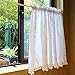 EXQULEG Cortina de voile Bistrogardine rústico, cocina, transparente, corto, moderno, cortina, visillo de cocina (140 x 80 cm)