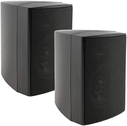 ChiliTec 2-drożny głośnik czarny, para, głośniki ścienne do zestawu stereo HiFi kina domowego, 40 W, 8 omów