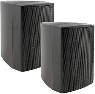 ChiliTec 2-drożny głośnik czarny, para, głośniki ścienne do zestawu stereo HiFi kina domowego, 40 W, 8 omów