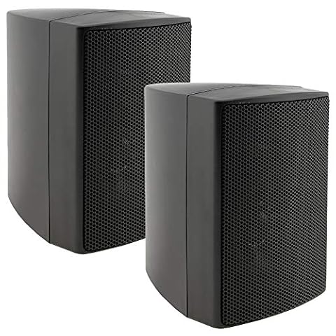 ChiliTec Para 2-drożnych głośników ściennych do stereo HiFi Zestaw kina domowego 40 W, 8 Ohm, czarny