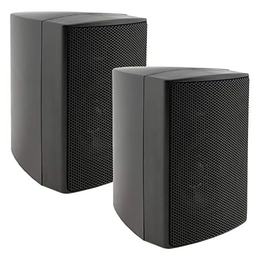 ChiliTec - Altavoces de Pared (2 vías, para estéreo HiFi Home Cinema, 40 W, 8 ohmios), Color Negro