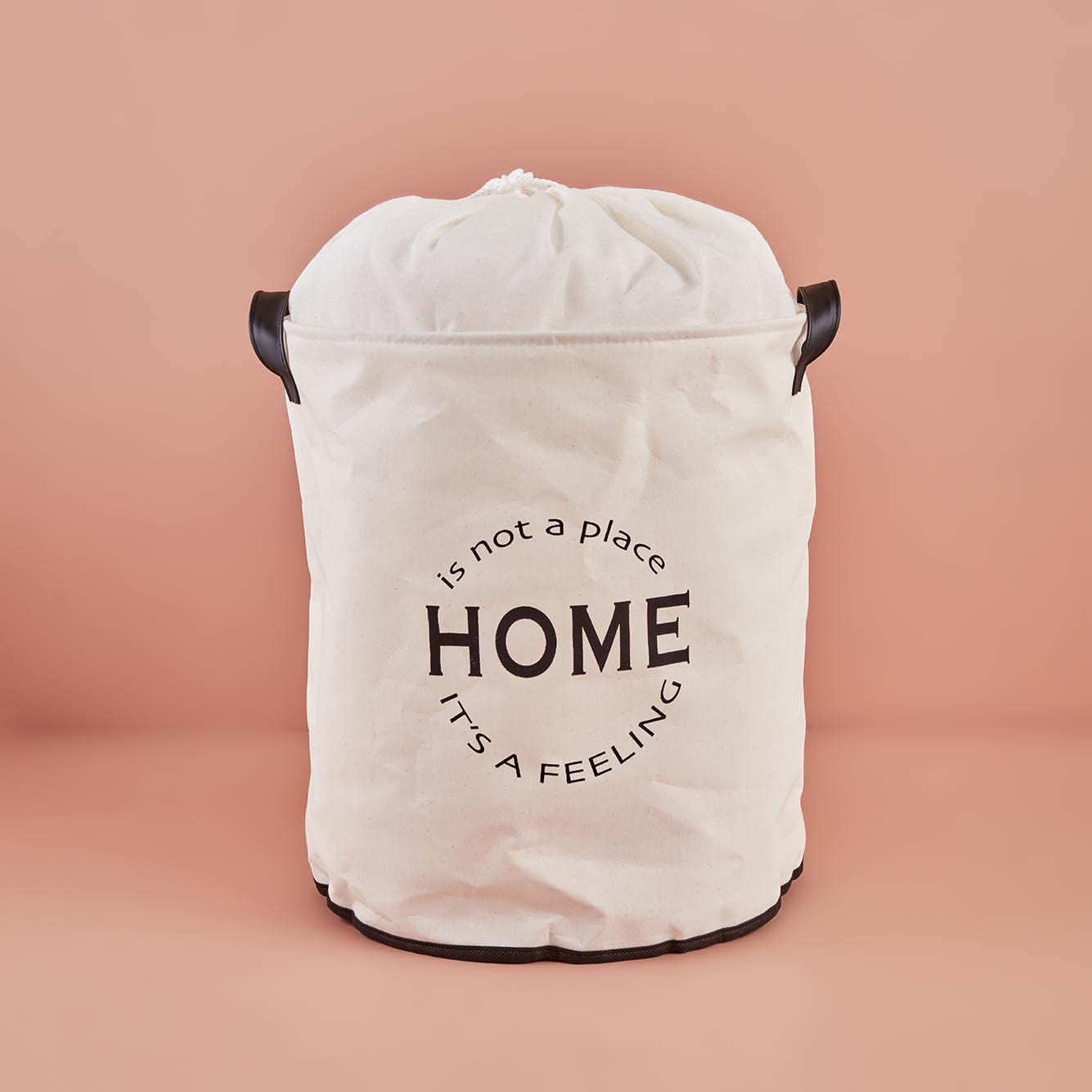 BELLA MAISON Sunshine Yazılı%70 Polyester%30 Pamuk, Su Geçirmez Tabanlı Çamaşır Sepeti, Çok Renkli, 36x40 cm