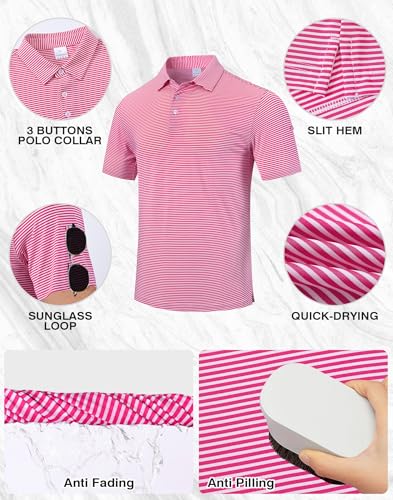 Image of Polo Shirts for Boys Golf Polo Shirt Short Sleeve Boys Performance Polo Dry Fit Stretch Collared UPF50+ Kids Golf Shirts
