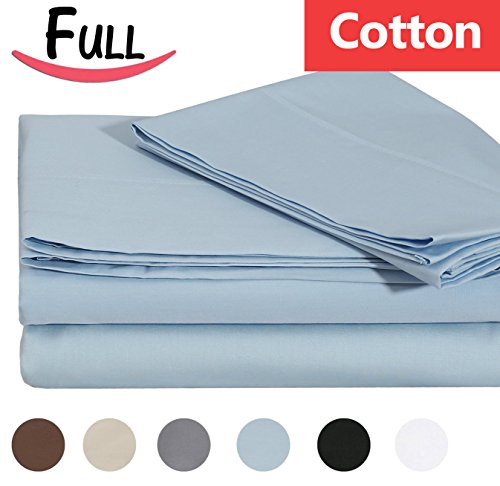 Utopia Bedding Full 4pc Bed Sheet Set 100% Cotton - Light Blue