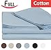 Cotton Sateen Full Bed-Sheet-Set Light-Blue - 4 Piece Bedding Set, Flat Sheet, Fitted Sheet and 2 Pillow Cases- Breathable, Cozy & Comfortable, Hotel Quality Extremely Durable - By Utopia Bedding (Full, Light Blue)