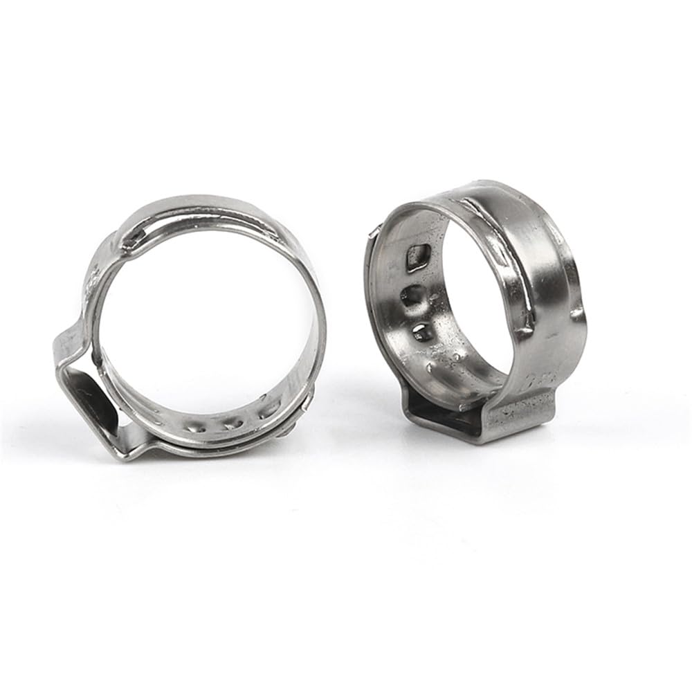 25 pièces colliers de serrage à une oreille en continu 4,7-23,5 mm 304 colliers de serrage en acier inoxydable anneaux de serrage pour sceller les types de tuyaux, 20,3,23,5 mm