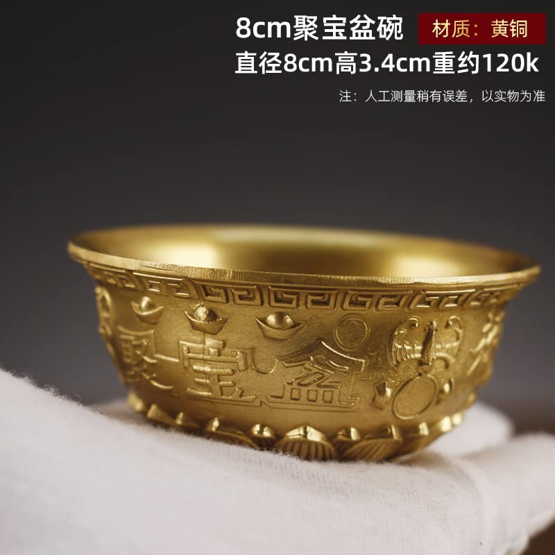 Amazon.com: 铜器纯铜聚宝盆铜盆碗风水聚宝盆铜摆件金属摆件古玩