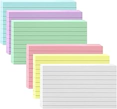 Revision Cards 300Pcs Flash Card Paper 12.7 * 7.6cm Index Cards Assorted Colours Record Cards Ruled Index Flashcards for Revision for Office School Learning Notecards Memo