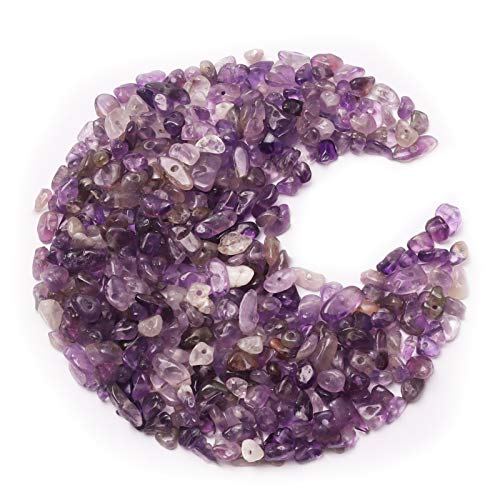 Gacuyi SS-QX-13 Natural Chips Gemstone Beads For Bracelet, Irregular Amethyst Crystal Stone Beads For Jewelry Making,Polished Crushed Healing Drilled Loose Beads cover