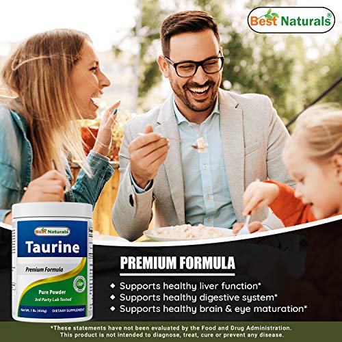 Best Naturals 100% Pure Taurine Powder Free Form - Taurine 1000Mg Per Serving - 1 Lb (454 Gm) (1 Lb (Pack Of 1)) #TOP30