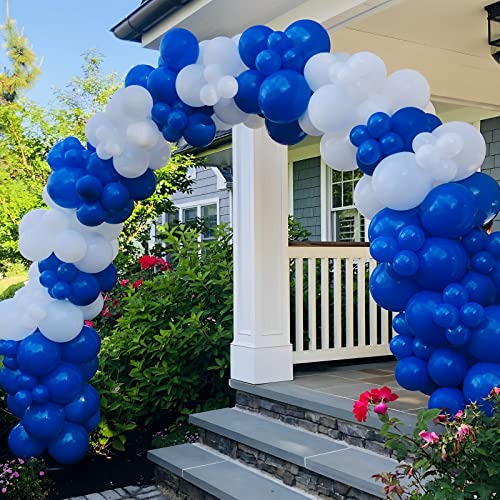 Image of Voircoloria 105pcs Royal Blue Balloons 12inch Party Balloons for Birthday Graduation Baby Shower Anniversary Nautical Party Decorations