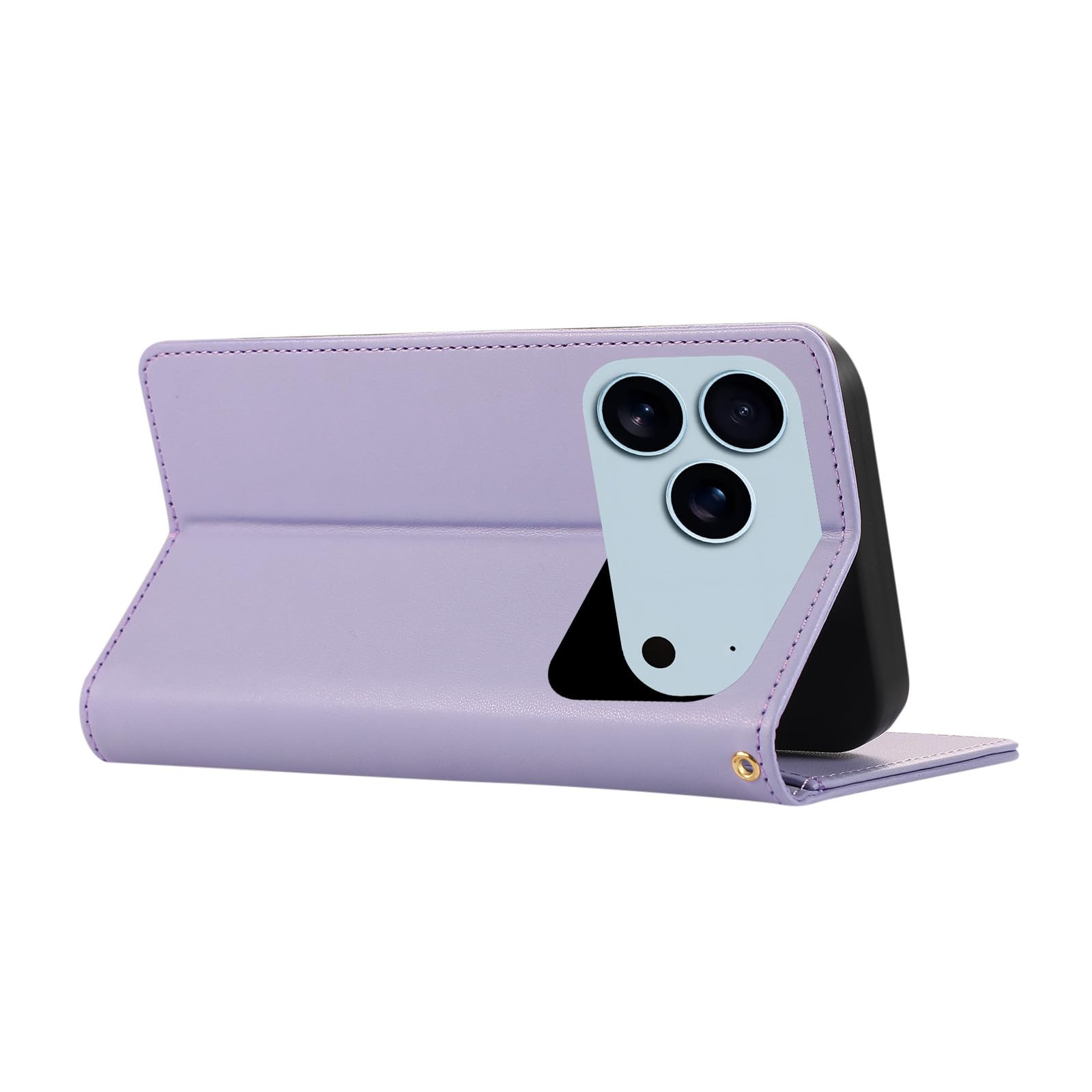 Etui crossbody do iPhone 17 Pro Max/17 Pro/17 Air/17, etui z klapką z uchwytem na karty, podpórka, stylowa skórzana osłona, fioletowe, 17