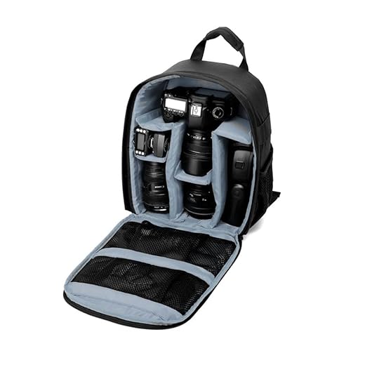 Waterproof SLR/DSLR Camera Backpack Shoulder Bag Travel Case for Canon Nikon Sony Digital Lens (Medium, Grey)