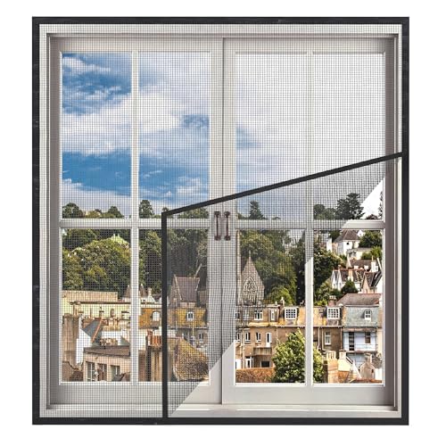 Image of Woodluck Mosquito Net for Window Made to Size Up to 65x300 cm Black