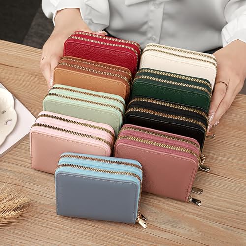 RFID Blocking Large Capacity Ladies Wallet Long Clutch Wallet Multi Card Organizer, Double Layer Women's Clutch Organizer, Brown2