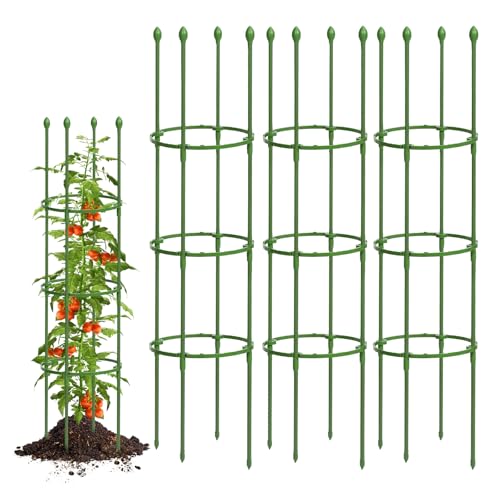 Breeze Touch Tomato Support Cages 3 Pack, Adjustable Tomato Trellis