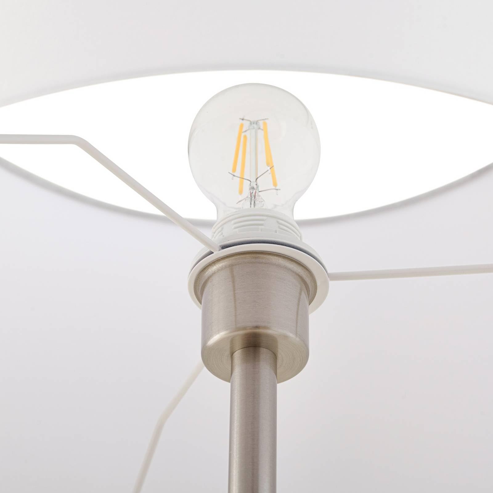 Lindby Stehlampe Aovanmit USB Anschluss (Modern) in Alu aus Metall (1 flammig, E27) - Textil Stehleuchte Floor Lamp Standleuchte Wohnzimmerlampe Wohnzimmerleuchte