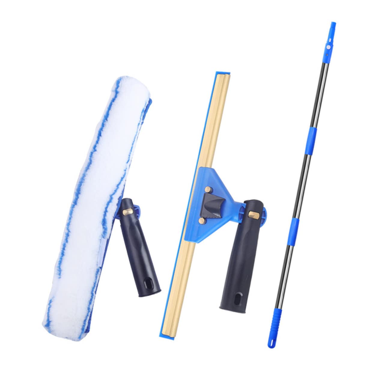 Gatuida Rasqueta Extensible para Limpieza de Ventanas con Mango Antideslizante y Paño Microfibra para Puertas Correderas Ducha y Cristales Kit Práctico y Duradero