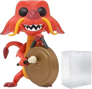 POP Disney: Mulan - Mushu with Gong Funko Pop! Vinyl Figure (Bundled with Compatible Pop Box Protector Case), Multicolored, 3.75 inches