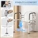 Loyoda Foldable Toilet Safety Rails for Seniors - Adjustable Toilet Safety Frame & Toilet Handles for Elderly & Disabled, Fits Most Toilets, 350lb Capacity, Gray