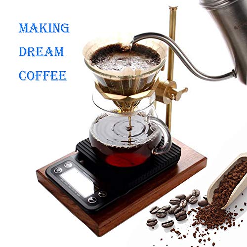 Yagsuw Coffee Scale With Timer,Digital Kitchen Food Scale For Cooking Baking Electronic Weighing 6.6Lb/3Kg 1G Precision Sensors Black Batteries Included #TOP2