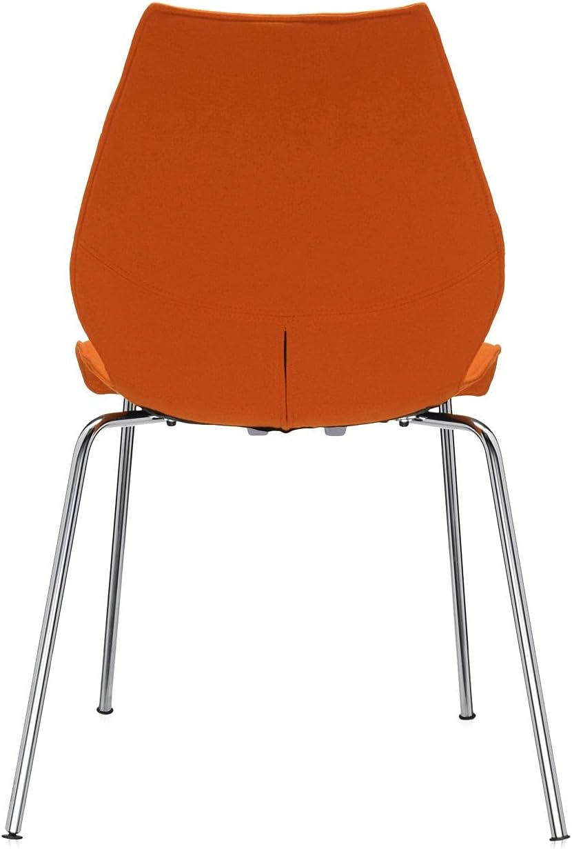 Kartell Maui Soft Chair by Tribute to Vico Magistretti, Pack of 2, Trevira Fabric Orange