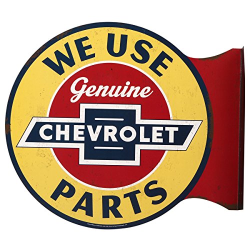 Chevrolet Genuine Parts Flanged Wall Sign - an Officially Licensed Product Great Addition to Add What You Love to Your Home/Garage Decor