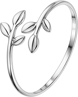 highspark 92.5 Sterling Silver Toe Rings for Women | 92.5 Sterling Silver Adjustable Contemporary Style & Stunning Shine | Single Piece Only - Leaf-picture-14