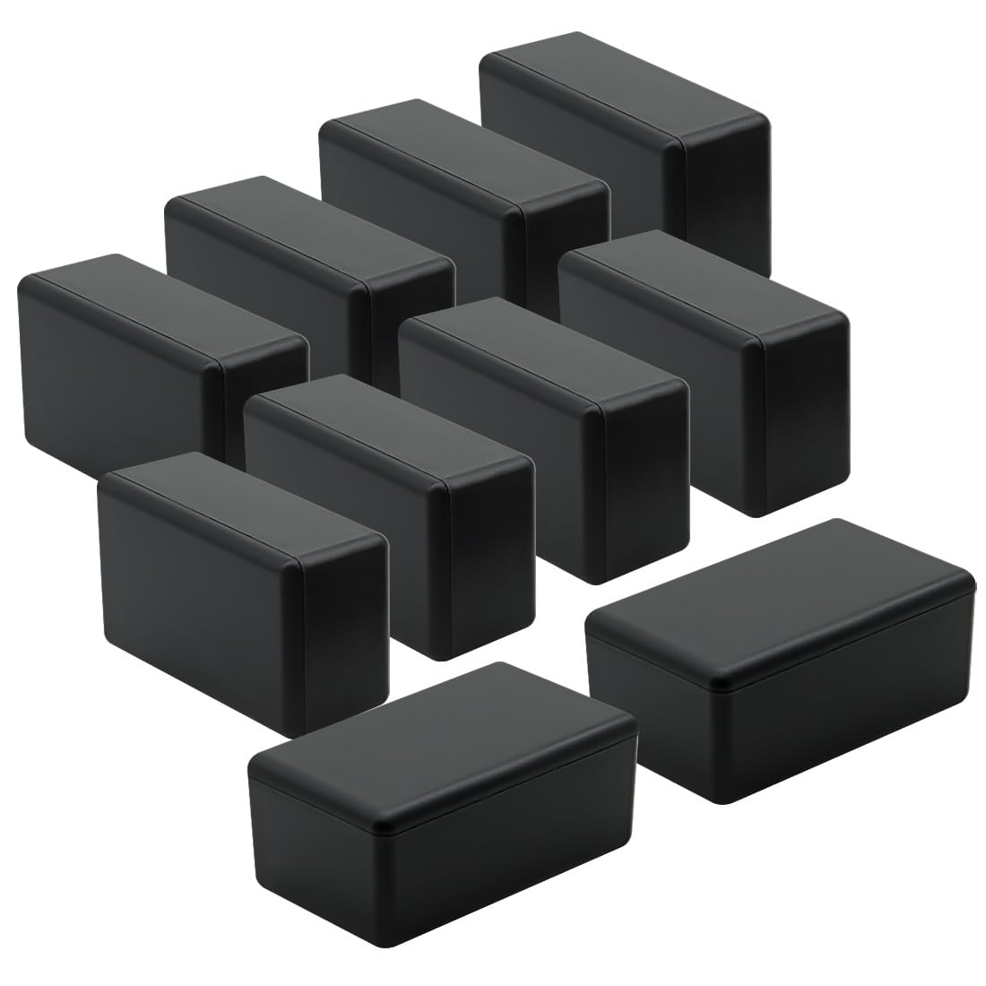Project Box 10 Pieces ABS Plastic Electrical Project Case Small Junction Box for Electronics Black 2.4 x 1.4 x 1 inch (61 x 36 x 25 mm)