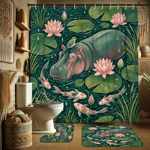 Rideau de douche en polyester de qualité supérieure 183 cm avec tapis de bain