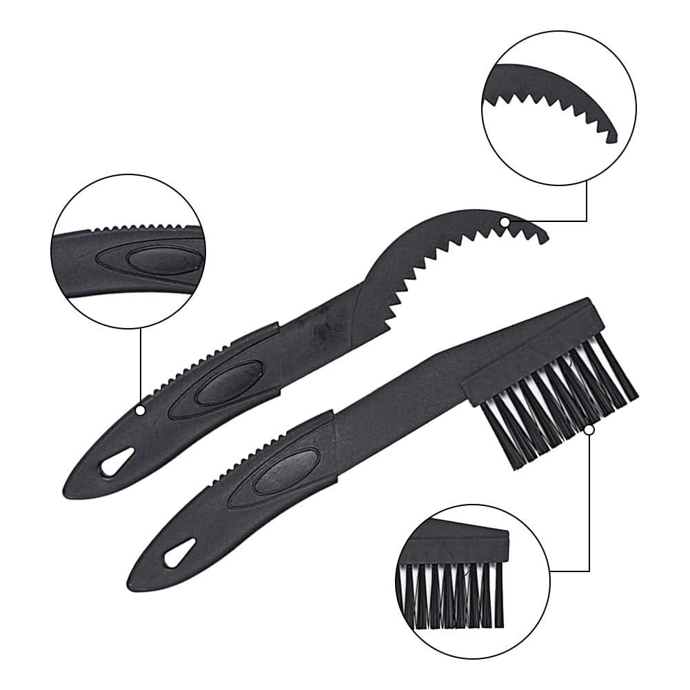 Kit Di 2 Spazzole Universali Per Pulizia Catena Bici E Moto – Manico Ergonomico, Setole In Nylon, Adatte A Mountain Bike, City Bike, Moto E Ingranaggi