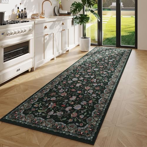 Rugcomf Vintage Paisley Kitchen Runner Rug 2'x6' - Machine Washable,