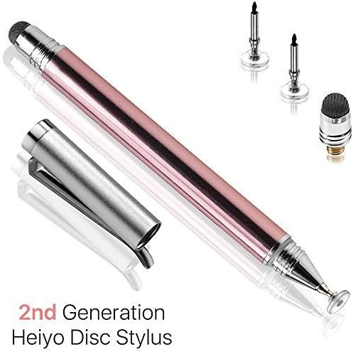 Universal Capacitive Stylus Pen [2 in 1 Precision] Disc Stylus Fiber Tip, for All Capacitive Touch Screens Compatible for iPhone, iPad,Kindles, Galaxy, Tablets, Laptops(with 3 Replacement Tips)