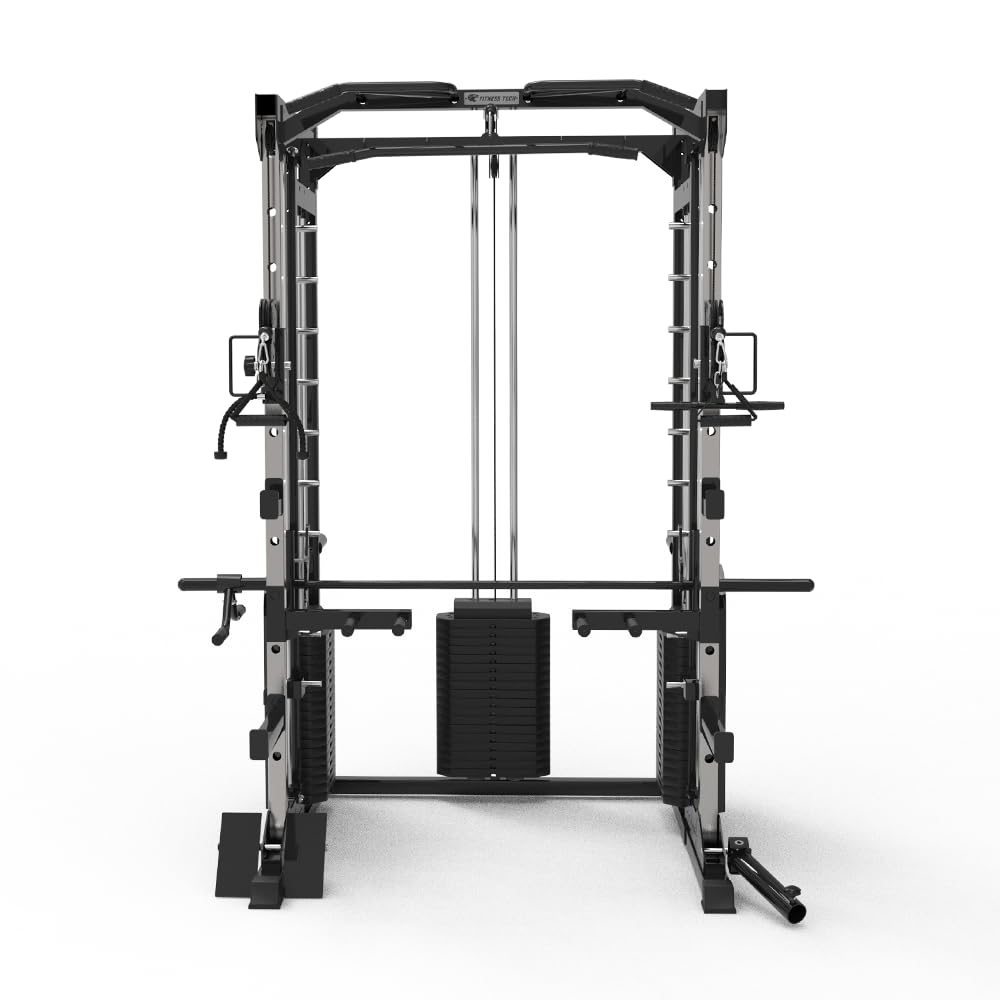 Smith Machine Modelo S 9000, Máquina de Musculación Completa, Entrenamiento de Todos los Grupos Musculares, Alta Resistencia, Gimnasio en Casa, 135x147x217 Cm