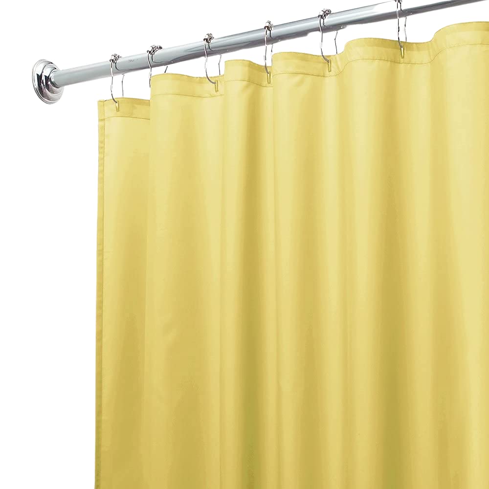 Dependable Industries inc. Essentials Magnetized Shower Curtain Liner with Metal Grommets Yellow