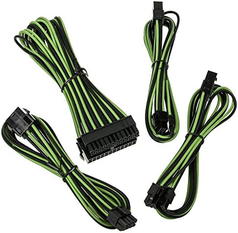 BitFenix Alchemy 2.0 Extension Cable KIT Black& Green Sleeve/Black Connector (BFX-ALC-EXTKG-RP)